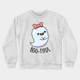 Boo-tiful Cute Girl Ghost Halloween Pun Crewneck Sweatshirt